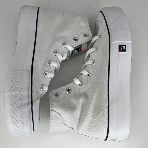 Fila Womens 5CM01781-125 White Hi Top Canvas Lace Up Size 10 Casual Sneakers - Picture 4 of 9